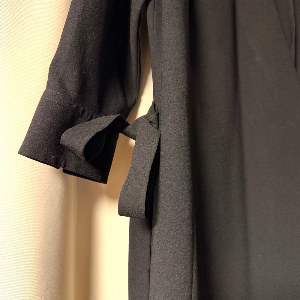 Ann Taylor Classic Black Crepe Wrap Dress - Picture 2 of 4